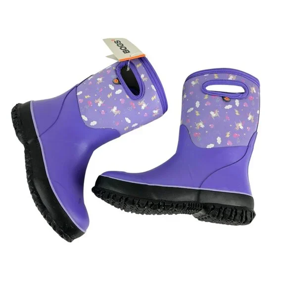 BOGS Grasp Pegasus Youth Size 4 Classic Waterproof Snow Boot Purple Unicorn NEW